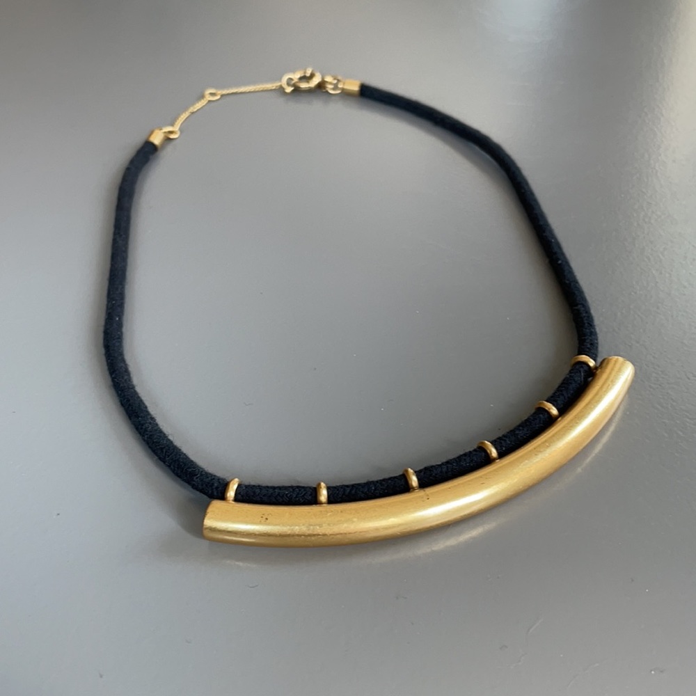 Madewell Adjustable Gold Brass Bar Necklace